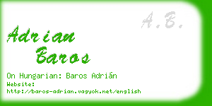 adrian baros business card